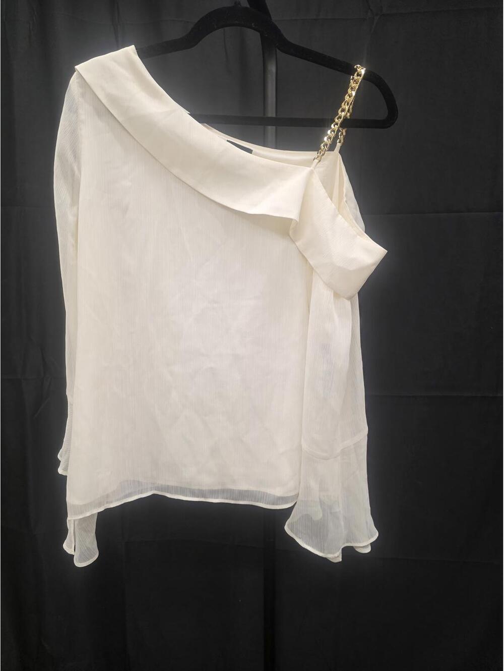 I.N.C. International Concepts Women’s Asymmetric Chain Strap Top Natural M
